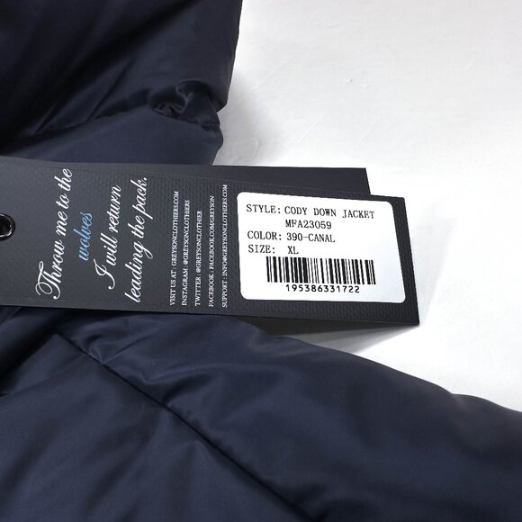 GREYSON Full Zip Cody Down Puffer Jacket Men's Size XL Canal NEW NWT - Picture 4 of 5